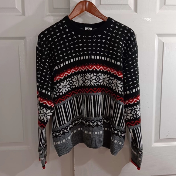 Columbia Sweaters - Vintage Columbia Women’s XL Fair Isle Alpine Ski Knit Crewneck Sweater Cabincore